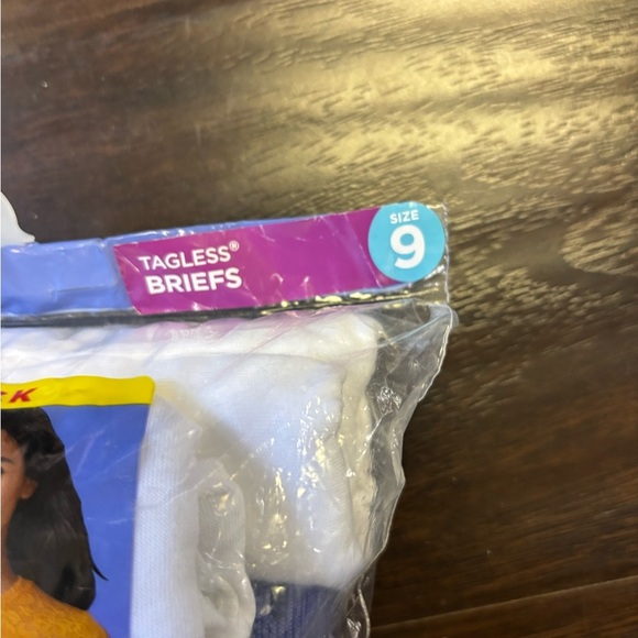 Hanes Tagless Briefs Pack - White and Blue - Picture 2 of 3